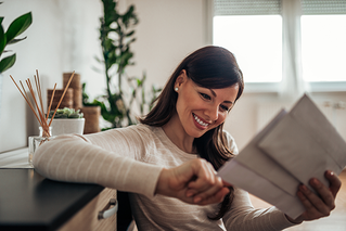 woman with mail