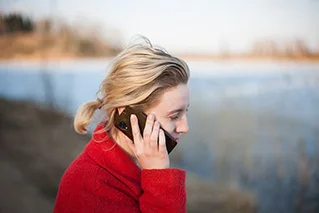 woman talking on phone